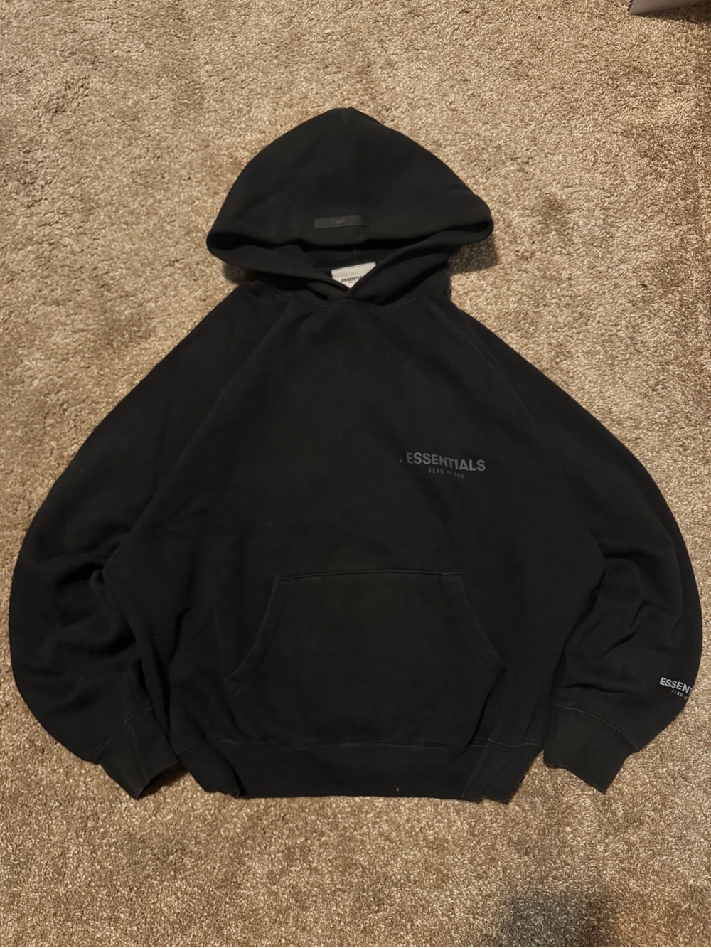 Fear of God ESSENTIALS Black Pullover Hoodie
